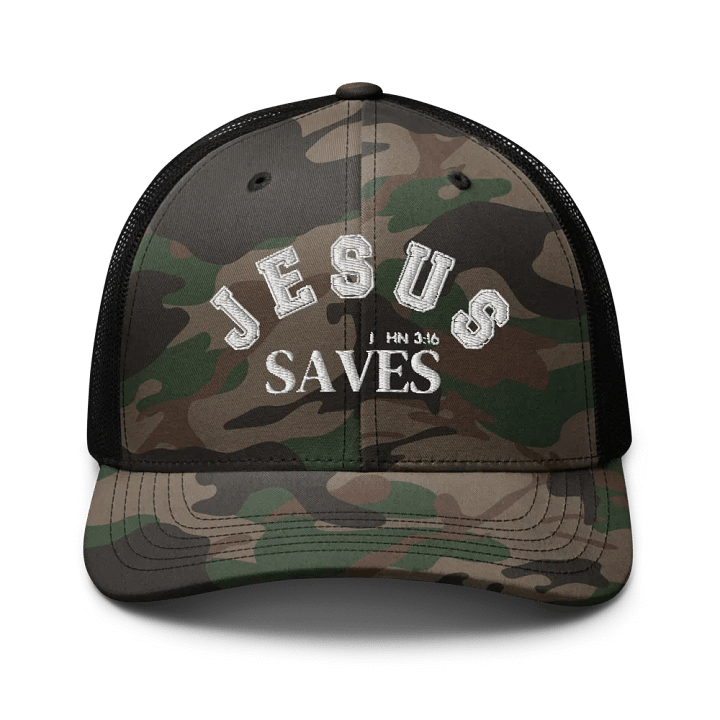 Jesus Saves John 3:16 Camo Snapback Hat product image (1)