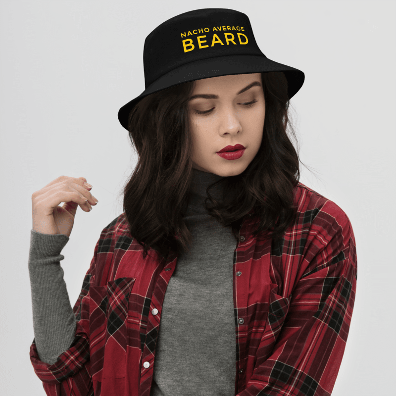Nacho Average Beard Black Bucket Hat (Gold Embroidery) product image (4)