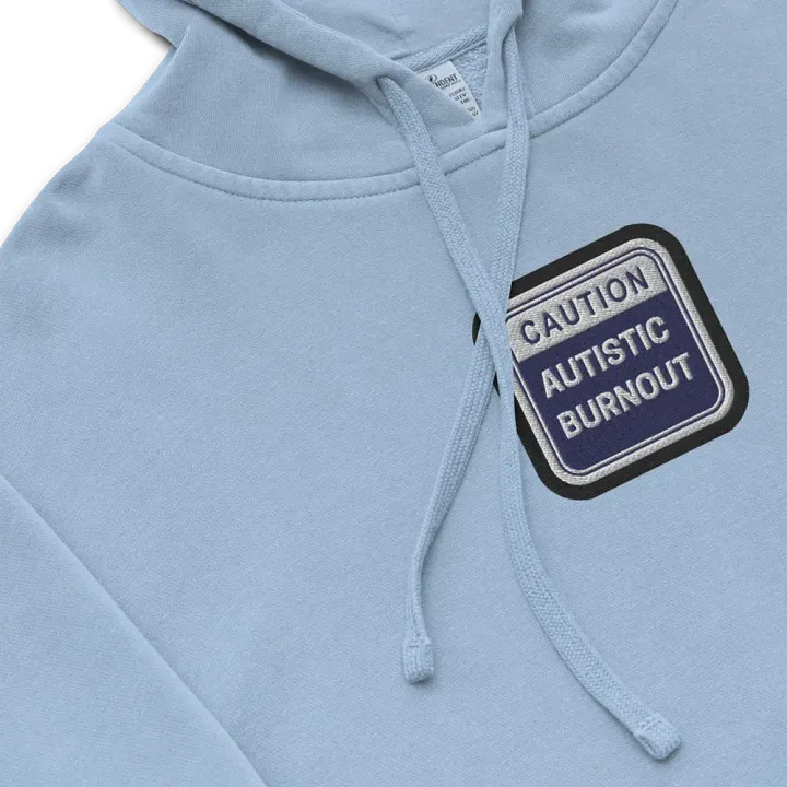 CAUTION: ASD BURNOUT embroidered pigment hoodie (navy bubble design 2) product image (1)