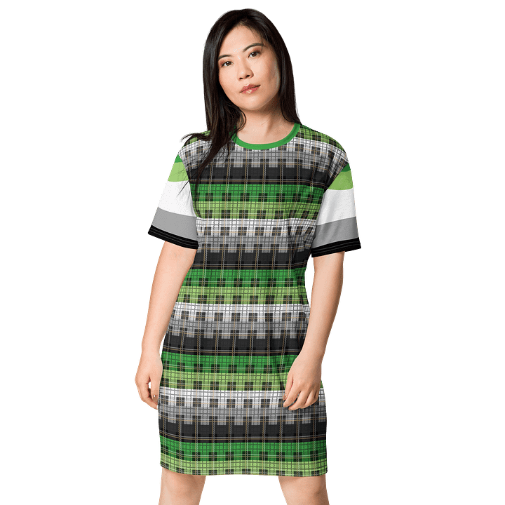 Aromantic Pride Plaid T-shirt Dress product image (1)