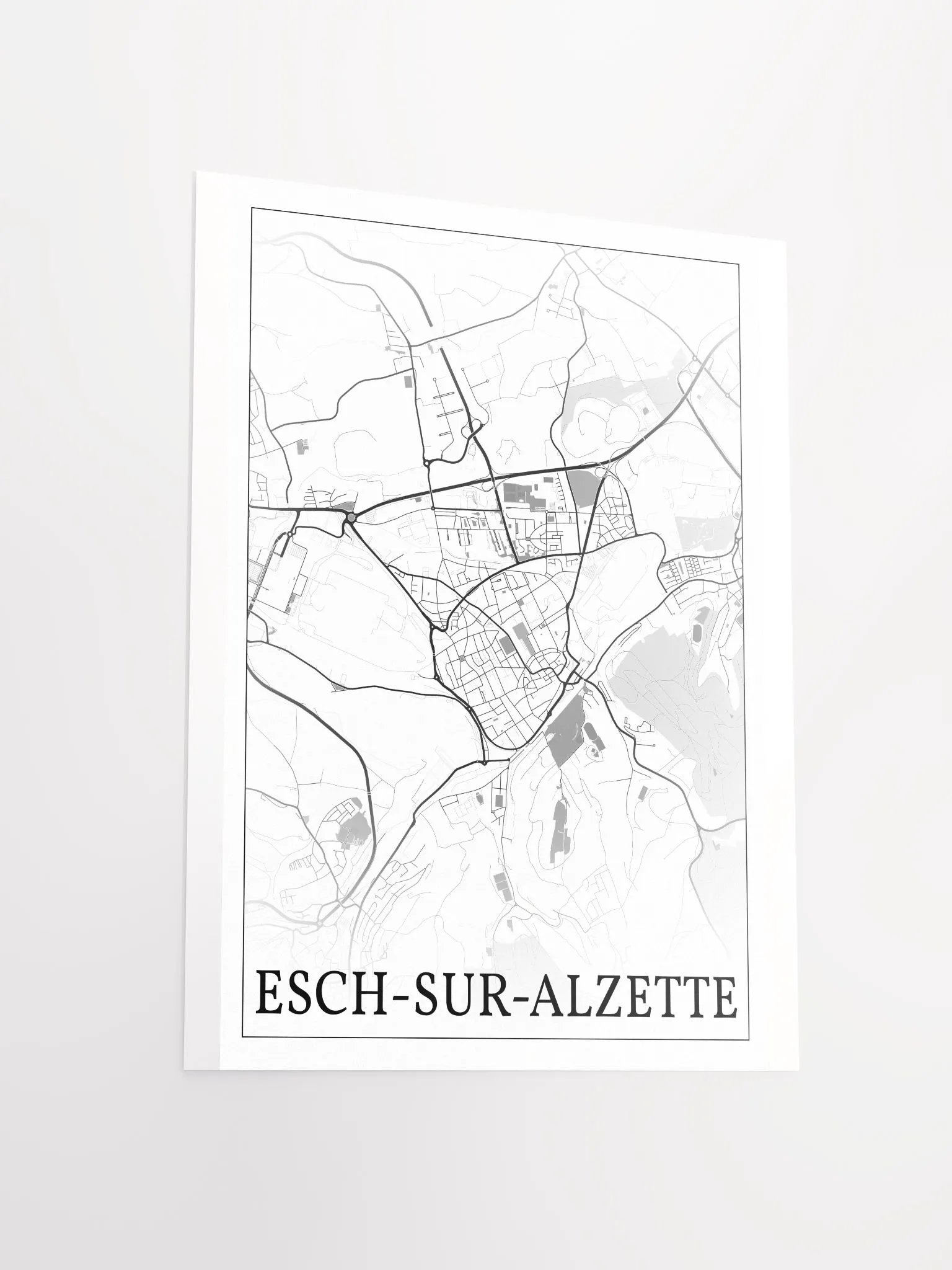 Esch-sur-Alzette, Luxembourg, city map print product image (13)