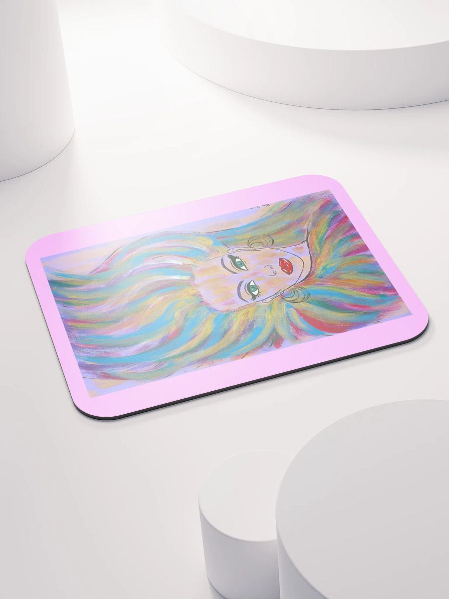 Girl with the colorful hair - (art by Dina R.) - acrylic painting picture - Classic Mouse Pad product image (4)