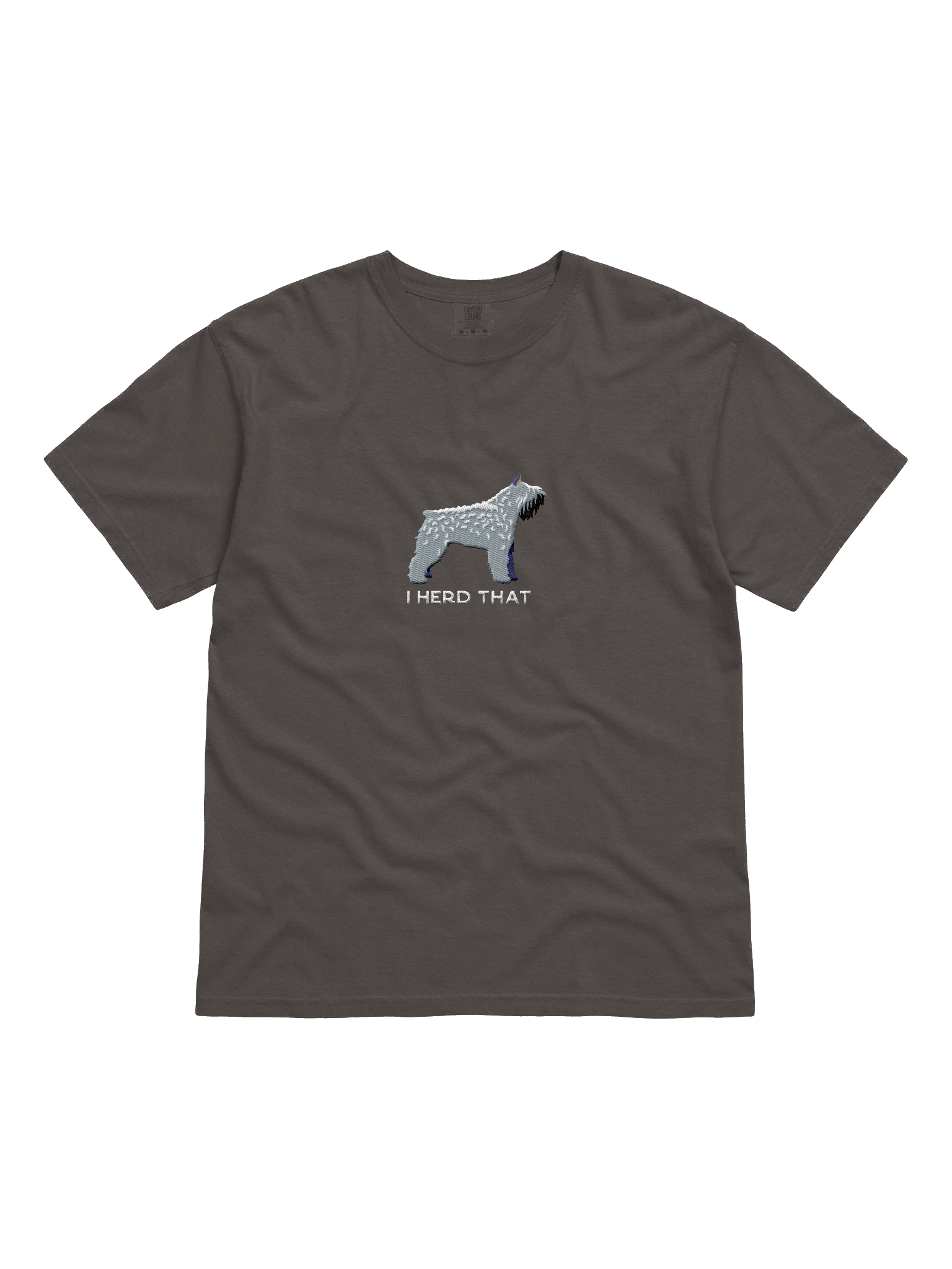 I Herd That T-Shirt(Embroidered) of a Bouvier des Flandres(Gray, Cropped Ears) product image (3)