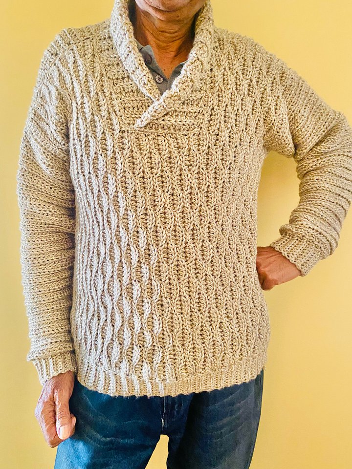 Crochet sweater for men Written Pattern product image (1)