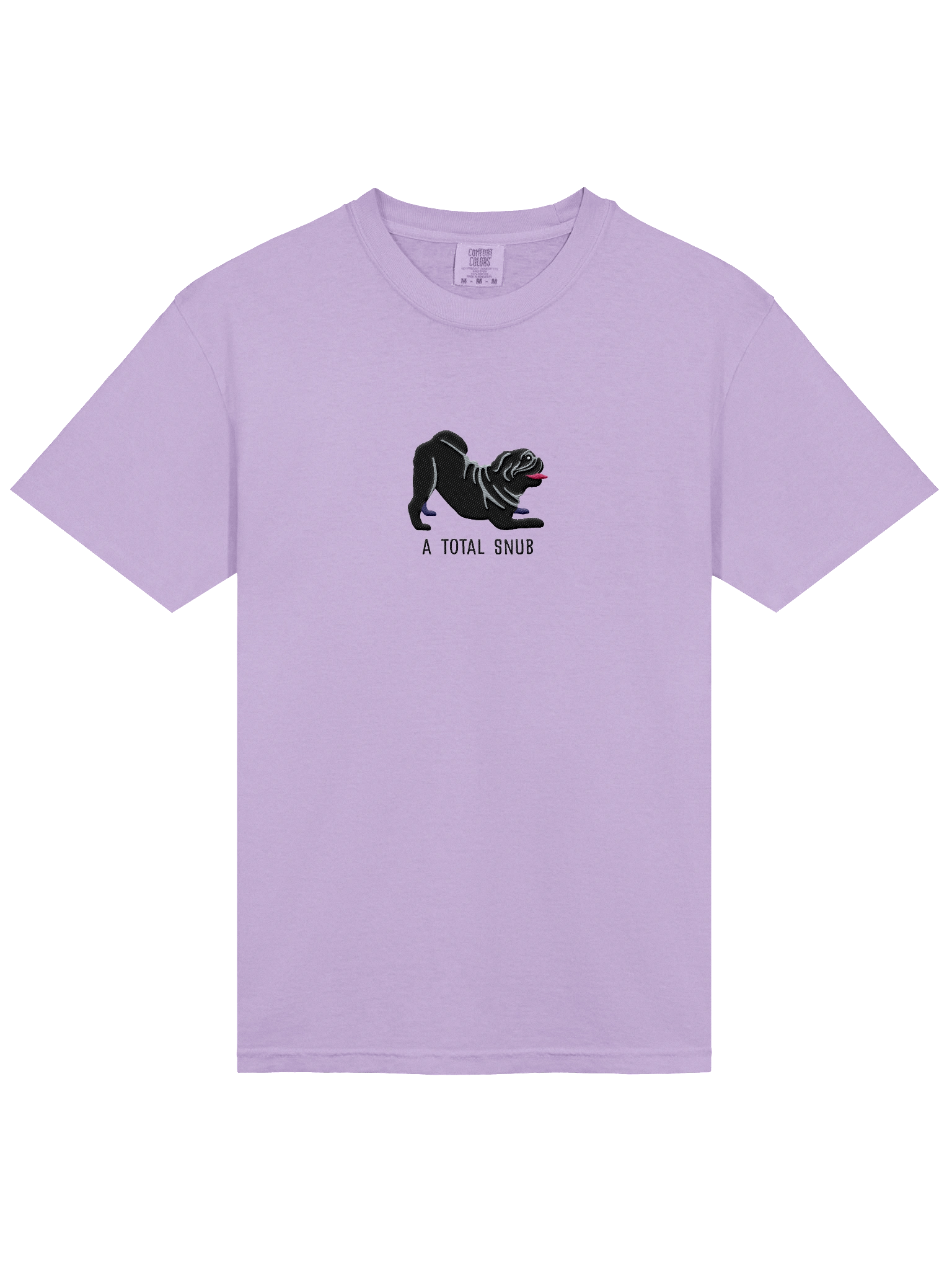 A Total Snub T-Shirt(Embroidered) of a Pug(Black) product image (43)