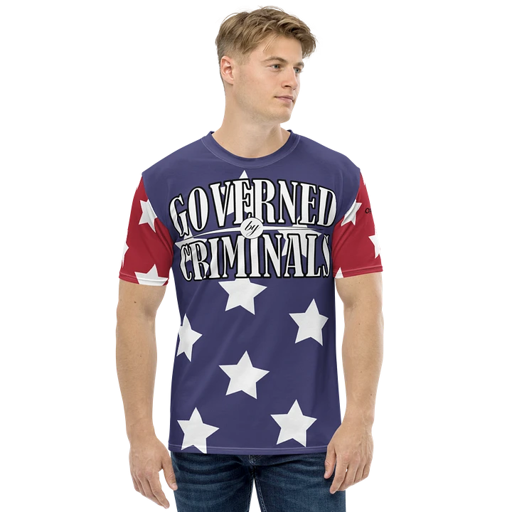 Governed By Criminals - USA - Red/Blue Stars - Crew Neck T-Shirt product image (1)