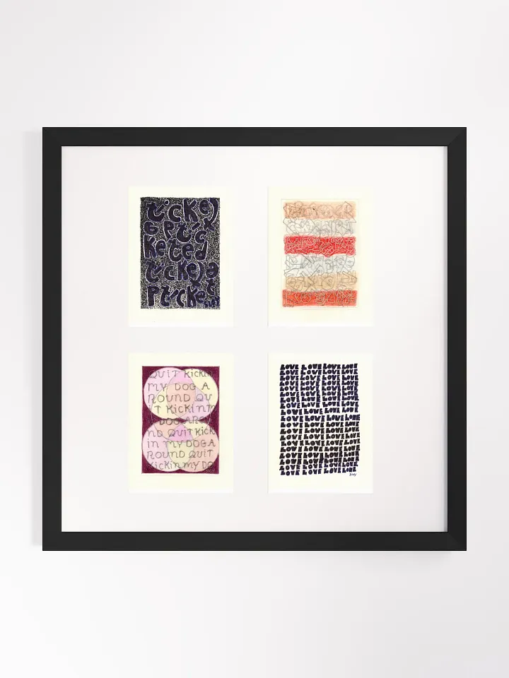 Build Your Own Four Panel Card Art (vertical orientation) Framed product image (3)
