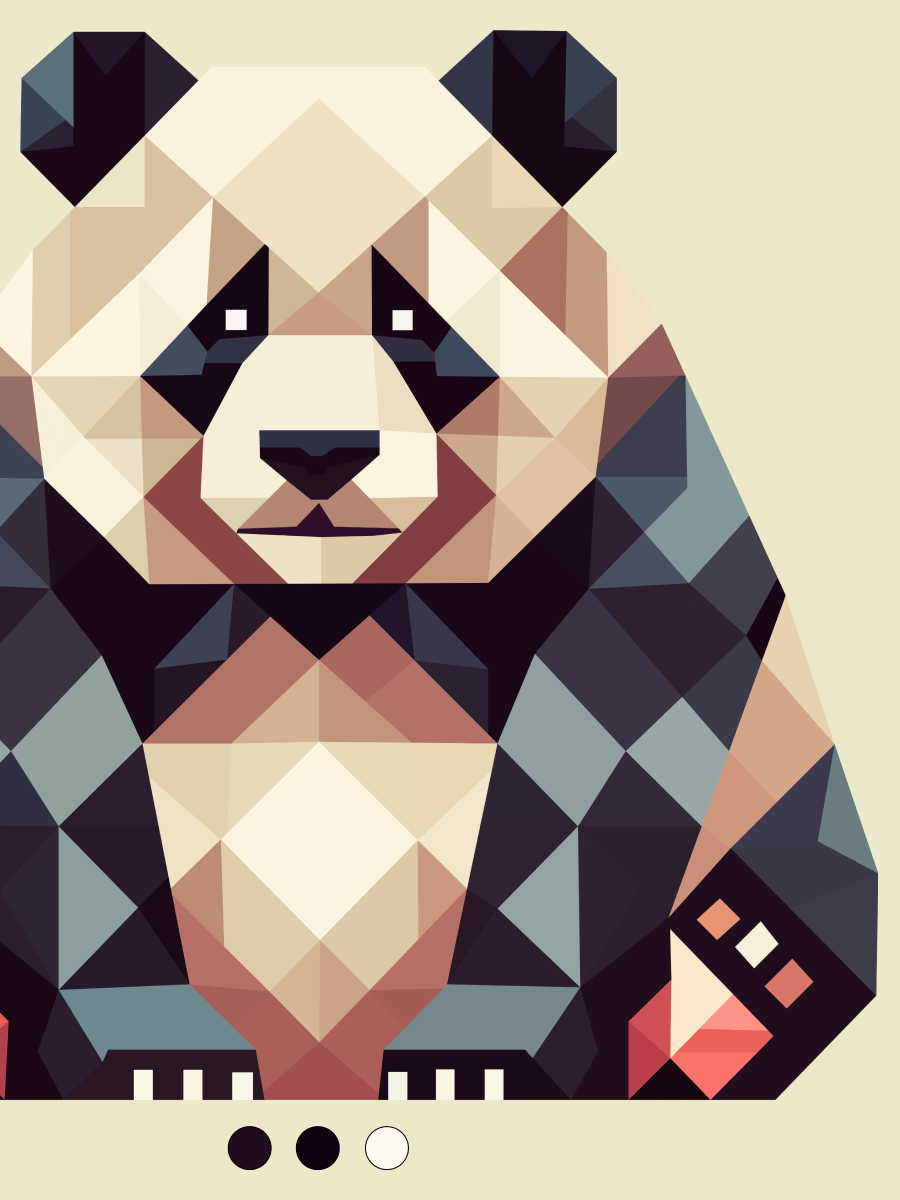 Free Geometric Panda PNG Art - Transparent Background, Low Poly Animal Illustration product image (2)