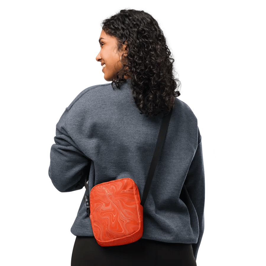 Utility Crossbody Bag - Orange Brown Fluid Swirls product image (6)