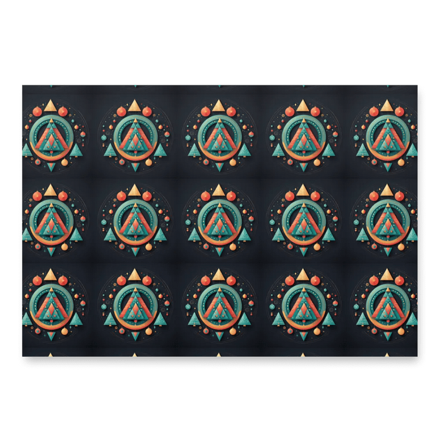 Geometric Christmas tree Wrapping Paper Sheets product image (1)