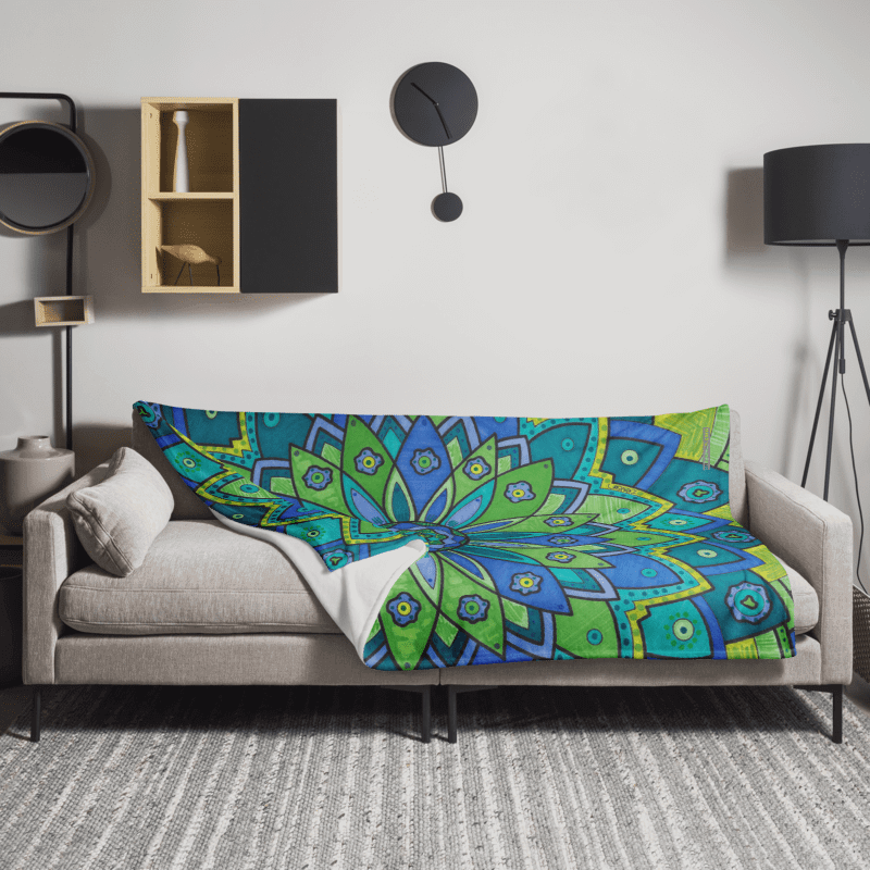 Green Mandala Blanket product image (3)
