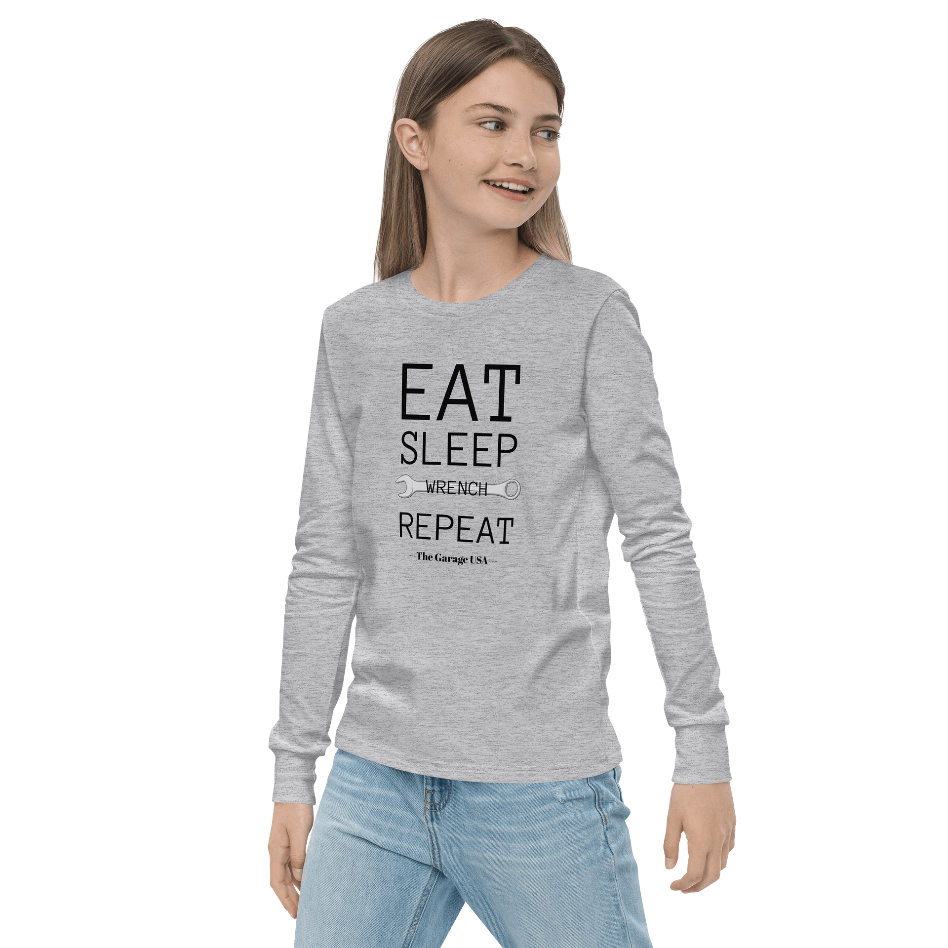 EAT SLEEP WRENCH REPEAT Kids T-Shirt (Long Sleeved) product image (3)