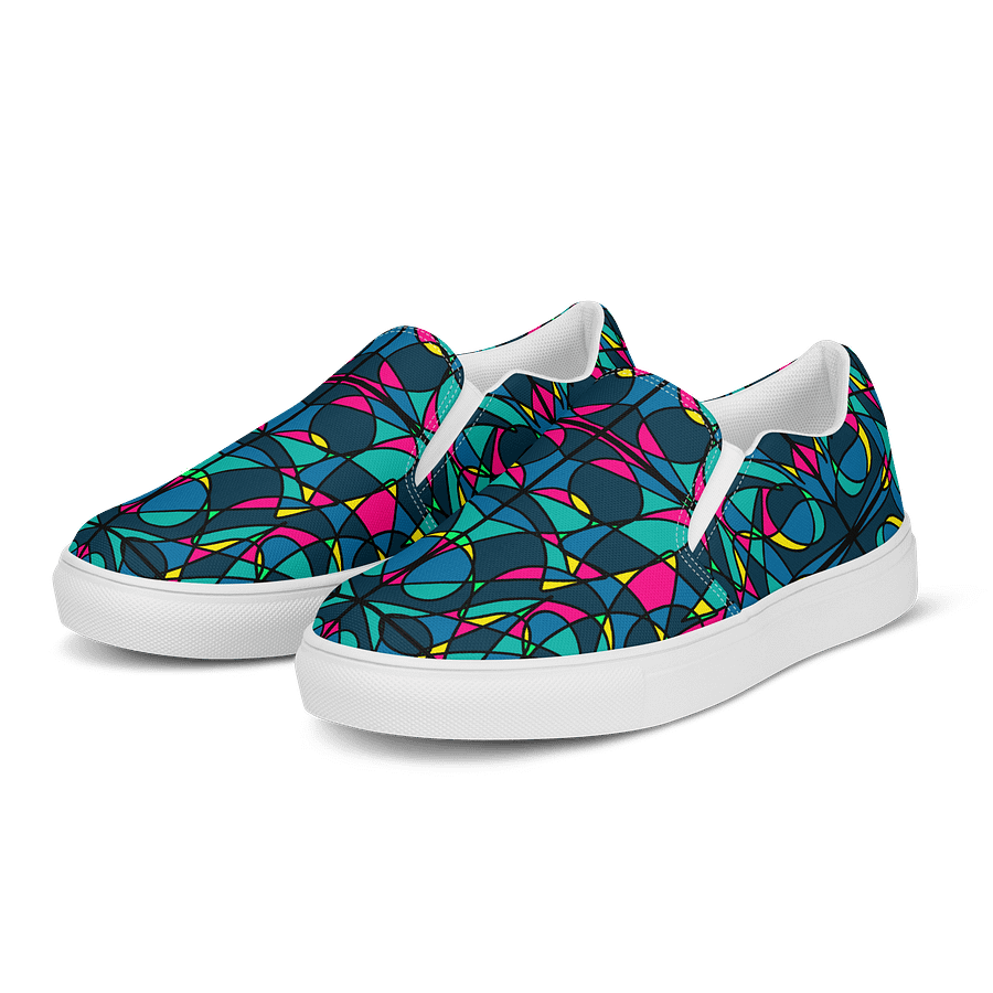 Blue Stained Glass – Men's Slip-On Canvas Shoes product image (3)