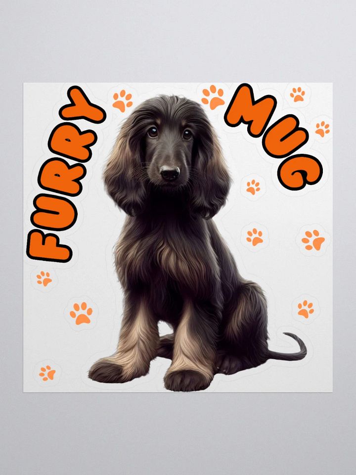 Soulful Furry Puppy Afghan hound Kiss Cut Stickers product image (3)