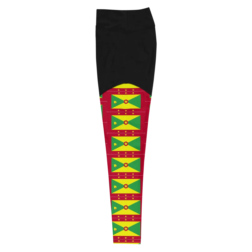 Grenada Flag All-Over Sports Leggings product image (7)