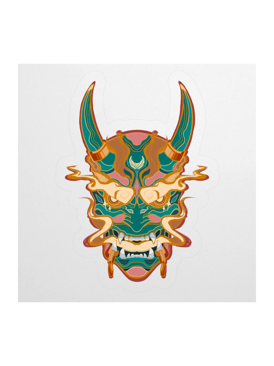 Fierce Horned Mask Kiss Cut Stickers product image (3)