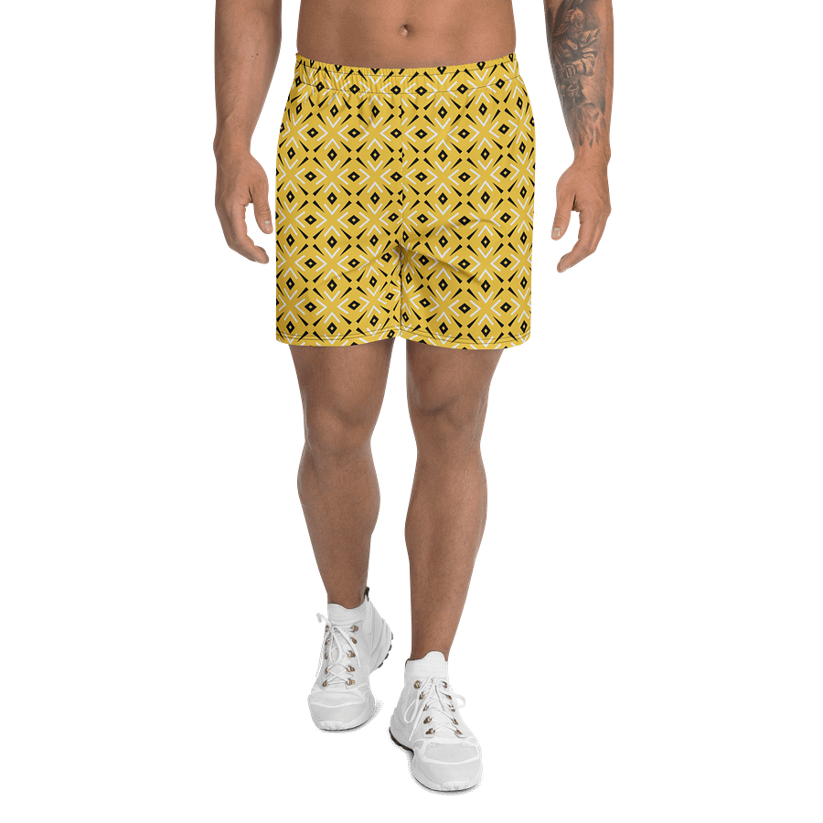Lemon Lattice Geometric Athletic Long Shorts product image (6)