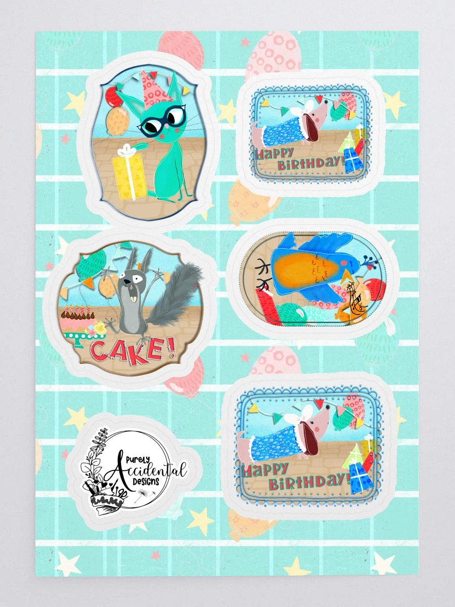 Animal Birthday Party Sticker Sheet product image (3)