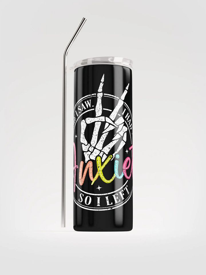 Vibrant 'Anxiety' Stainless Steel Tumbler with Reusable Straw product image (1)