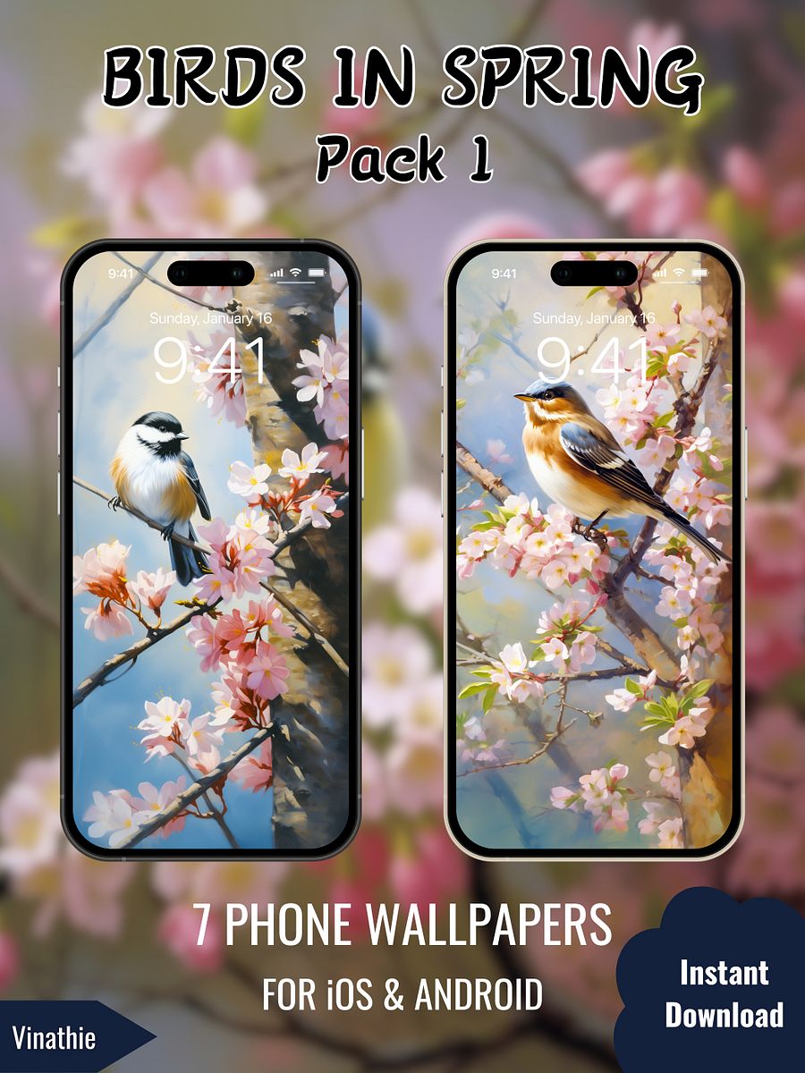 Birds in Spring | Pack 1 | Phone Wallpaper product image (4)
