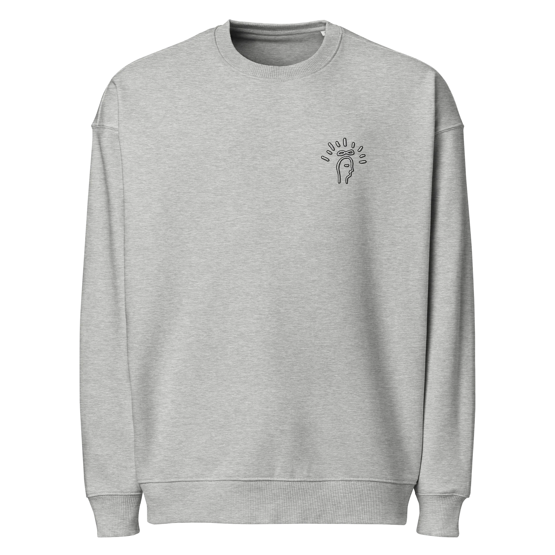 Magic Mind (B&W lined design) organic oversized crewneck product image (1)