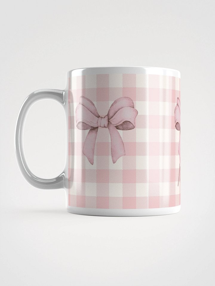 Mug Blanc Vichy Rose Revisité à Message - Merci - Cadeau Poétique product image (2)