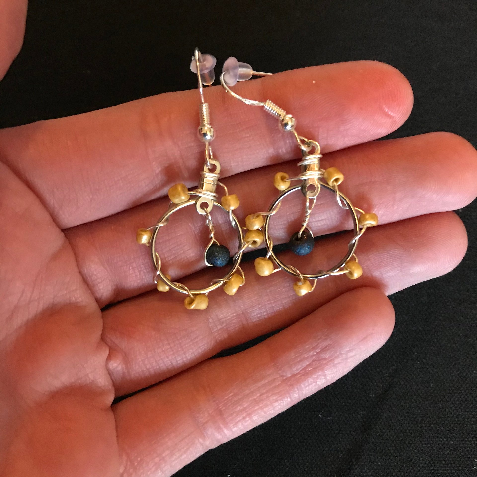 Blue and Gold Drop Earrings product image (1)