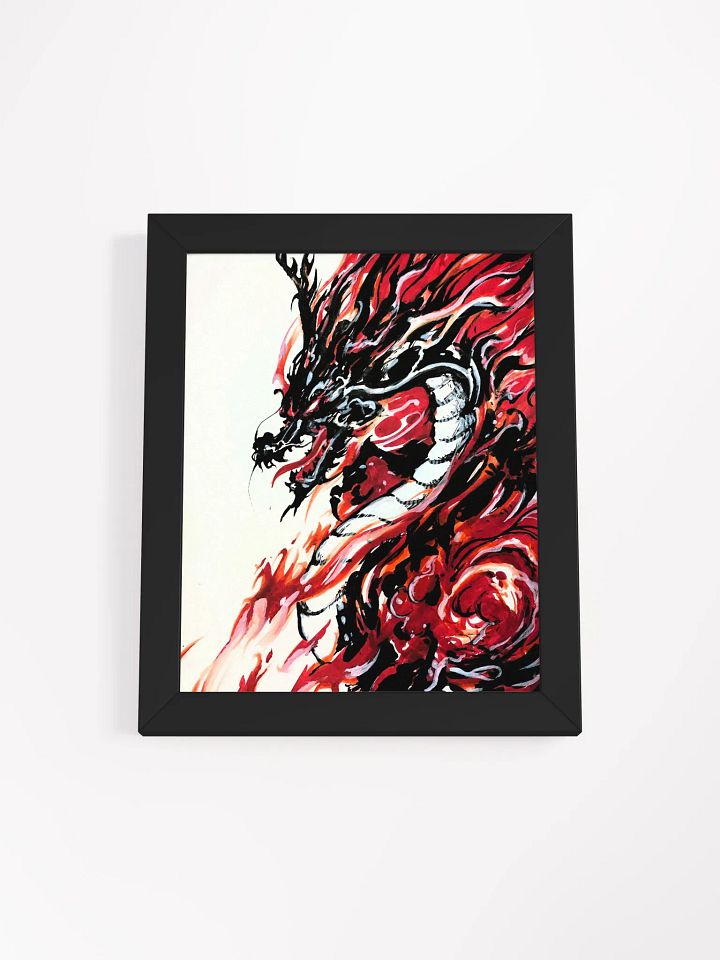 Black Red & White Dragon Print Framed product image (1)