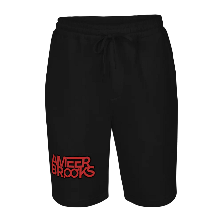 Main Logo Red and Black Fleece Shorts product image (8)