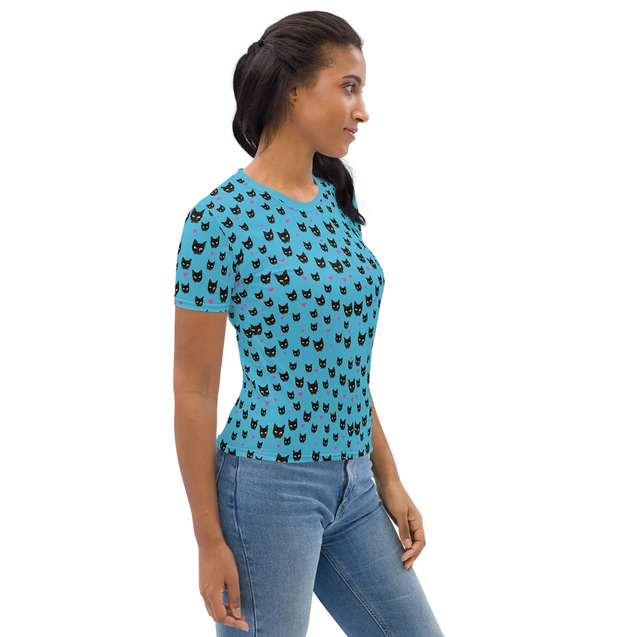 'Blue Kitty Dots' Women's Poly Tee product image (6)