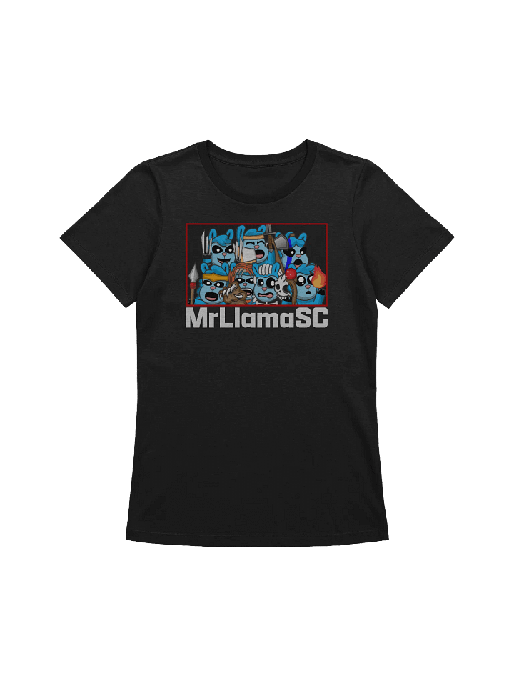 MrLlamaSC Llama Family Women's T-Shirt (Black) product image (1)