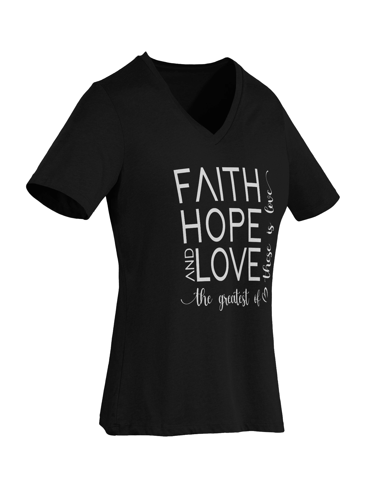 Faith, Hope & Love V-Neck T-Shirt product image (5)