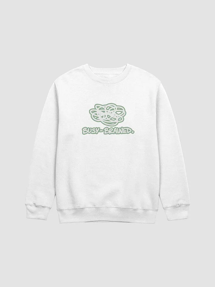BUSY-BRAINED (lined design, #96B697) printed crewneck product image (9)