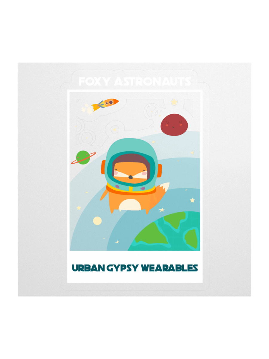 Cosmic Fox Astronaut Kiss Cut Stickers product image (1)