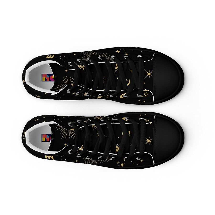 Cosmic Zodiac High Top Shoes Astrology Inspired Men’s Canvas Sneakers for Celestial & Streetwear Style product image (12)