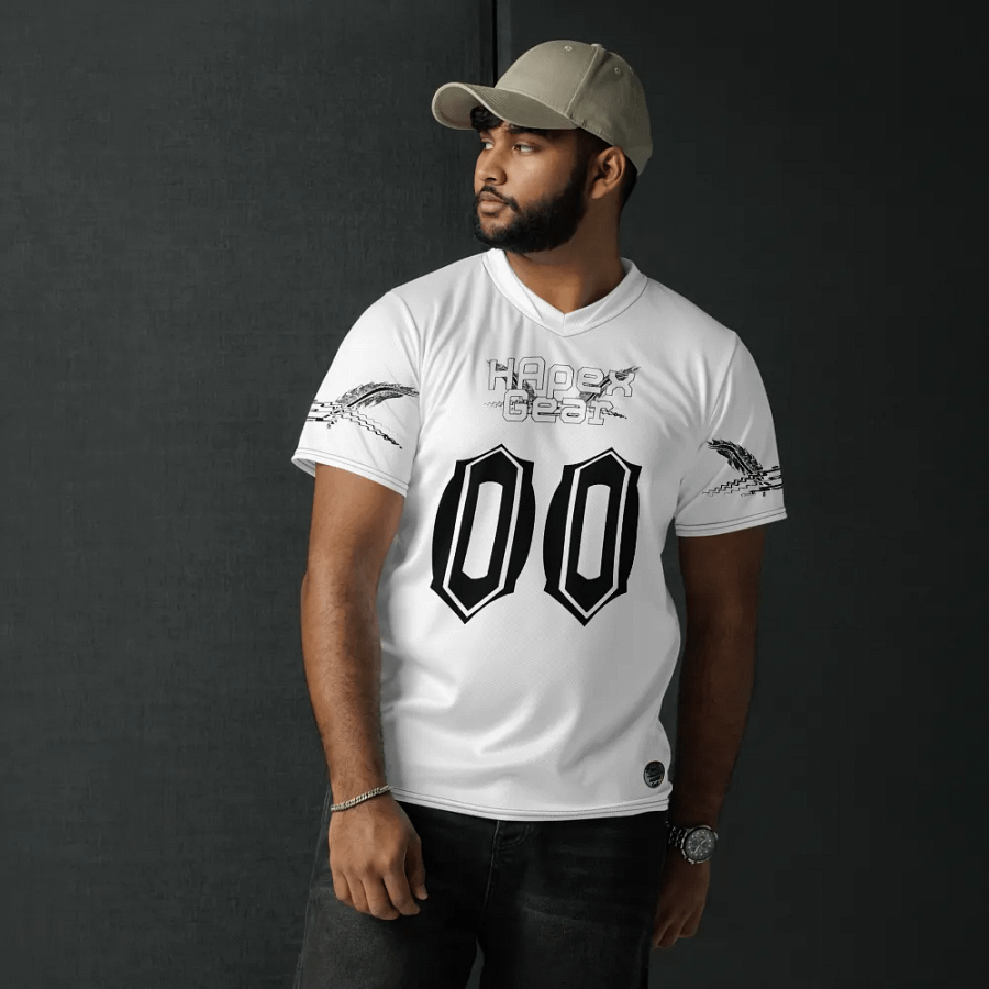 Capital Rover's Morning Glory - White - Recycled Unisex Sports Jersey - White HApex Gear Black Logo product image (6)