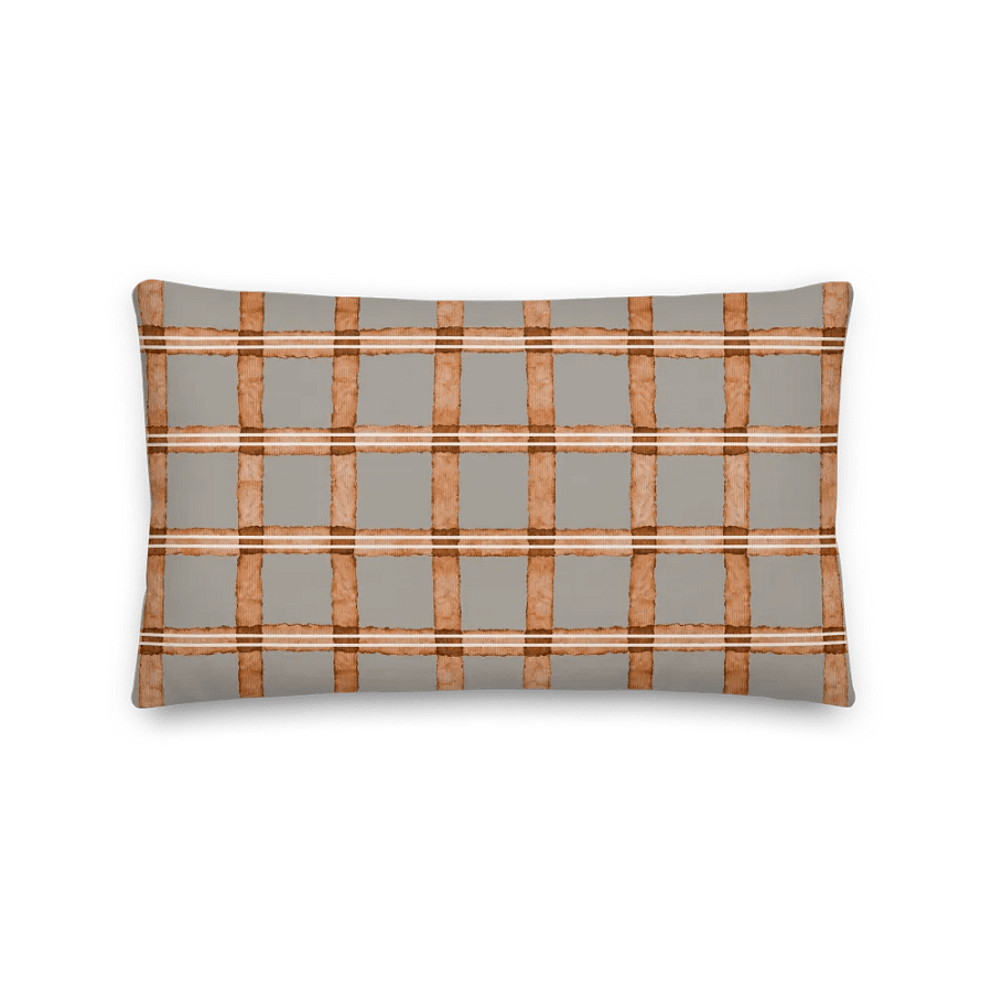 CINNAMON & GREY COTTAGE GINHAM CHECK -Premium PILLOW - Cottage Kissen mit Karomuster product image (2)
