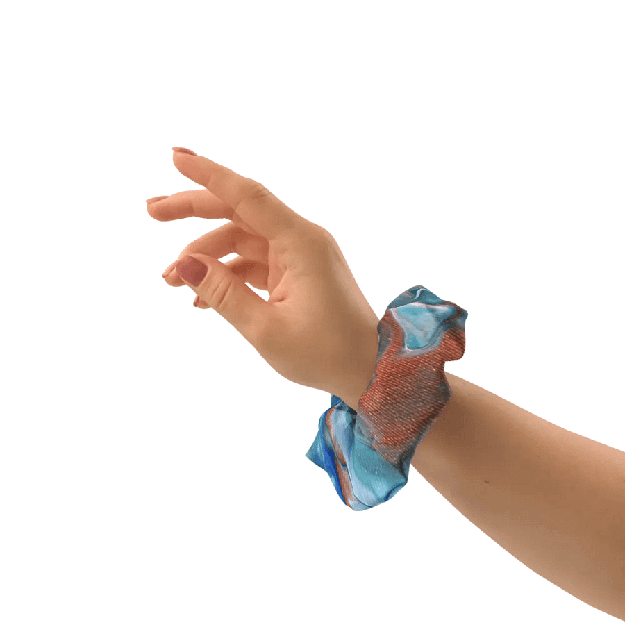 Metallic Orange Fluid Acrylic Scrunchie product image (3)