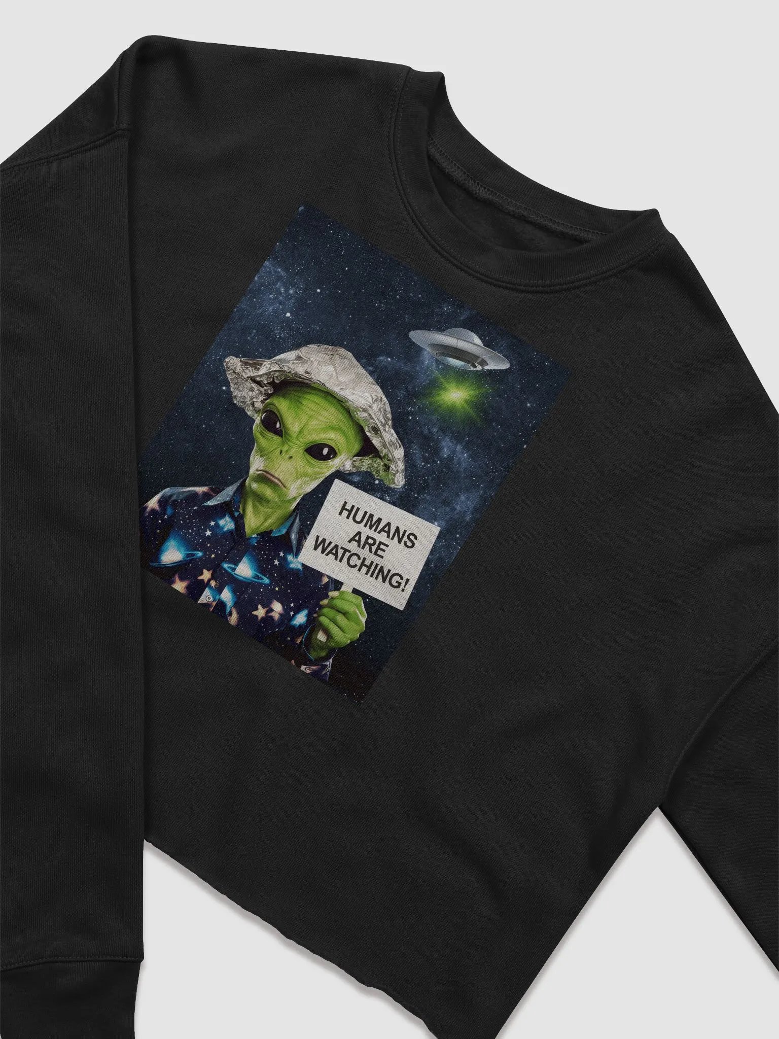 Extraterrestrial Warning Crop Sweatshirt Bella+Canvas (Women's) product image (9)