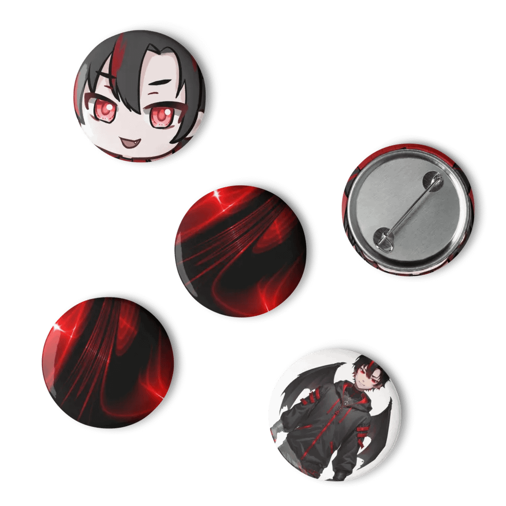 Red Light Waves Pin Buttons Set product image (6)