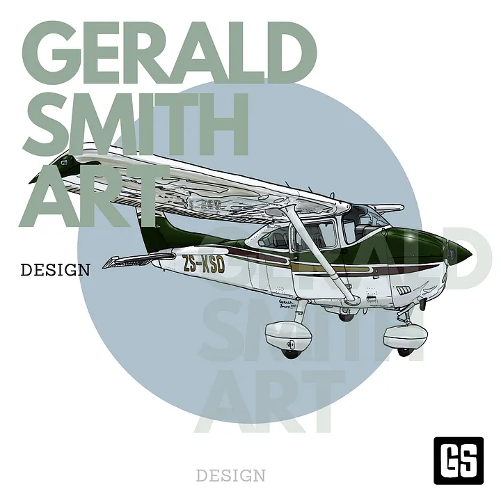 Cessna 182 Square Size Digital Printable Aviation Wall Art Ideal Pilot Gift product image (1)