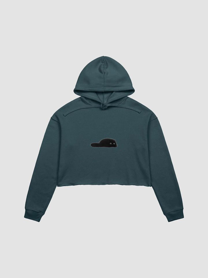 Fluffy Fuzz Black Cat Crop Hoodie product image (7)