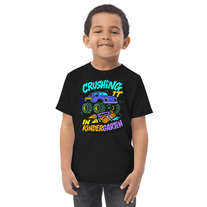 Kindergarten Crusher Monster Truck Toddler Tee product image (1)