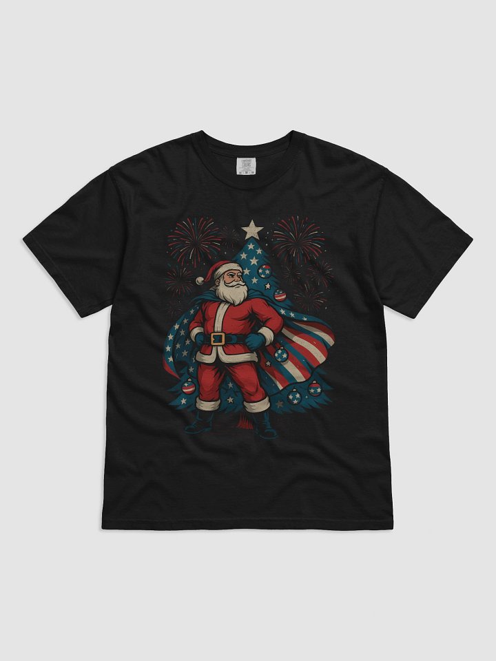 Patriotic Santa Claus American Flag Superhero Christmas Tree T-Shirt product image (2)