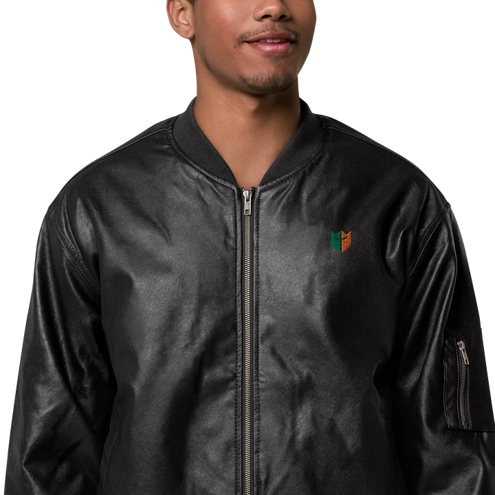 Threadfast Apparel Faux Leather Bomber Jacket (Embroidered) product image (1)