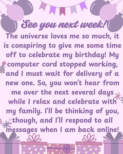 Who thinks I’ll actually get through the next few days without checking in with my phone, and who believes I’m a little too a...