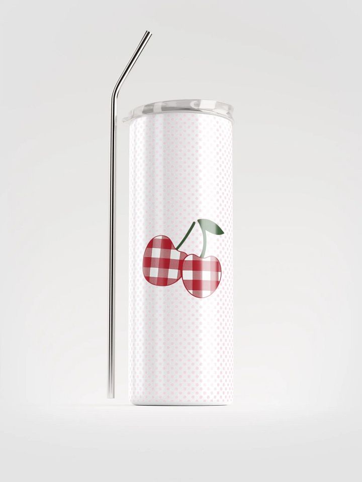 Gingham Cherry Stainless Steel Tumbler product image (1)