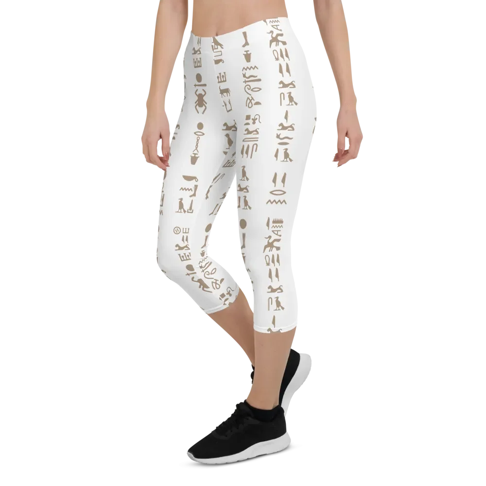 Isis White All-Over Print Capri Leggings product image (5)