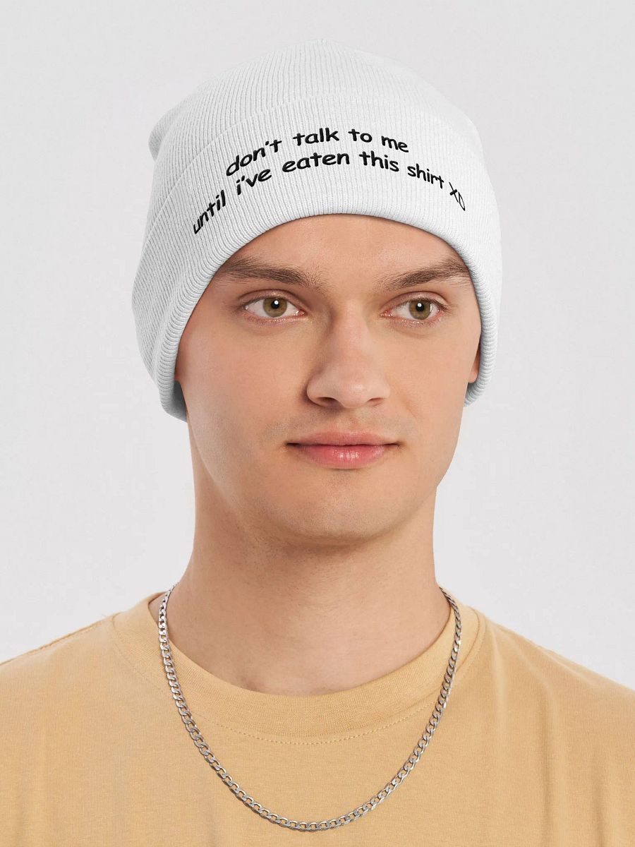Don't Talk to Me Until I've Eaten This Shirt XD White Otto Beanie product image (6)