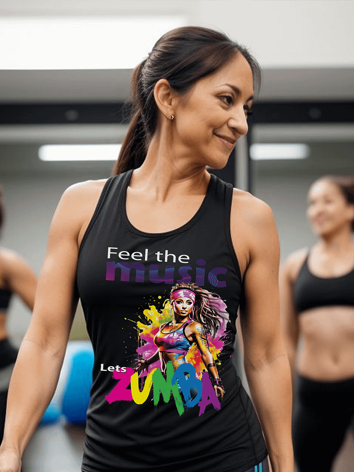 Feel The Music Lets Zumba Fitness Dance Class Instructor Tanktop product image (1)
